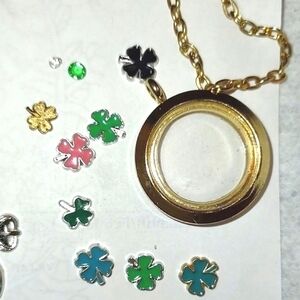 Story Locket Floating Shamrock Charms Pendant